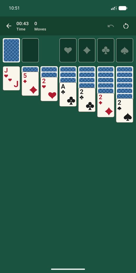A game of solitaire, just dealt
